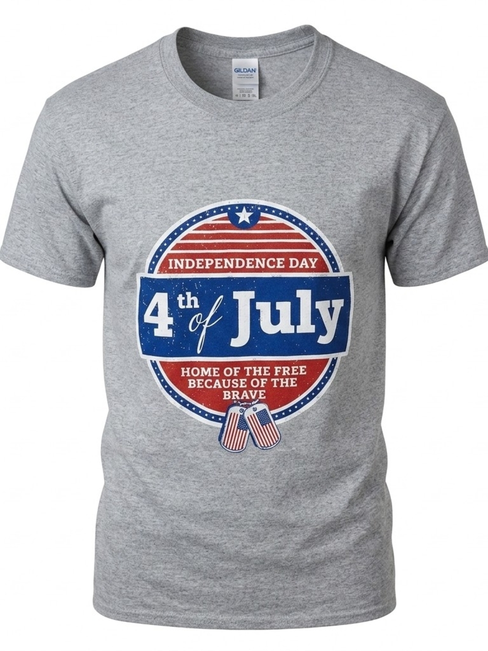 Gildan 4th of July Independence Day Graphic‎ T-Shirt Gray Small